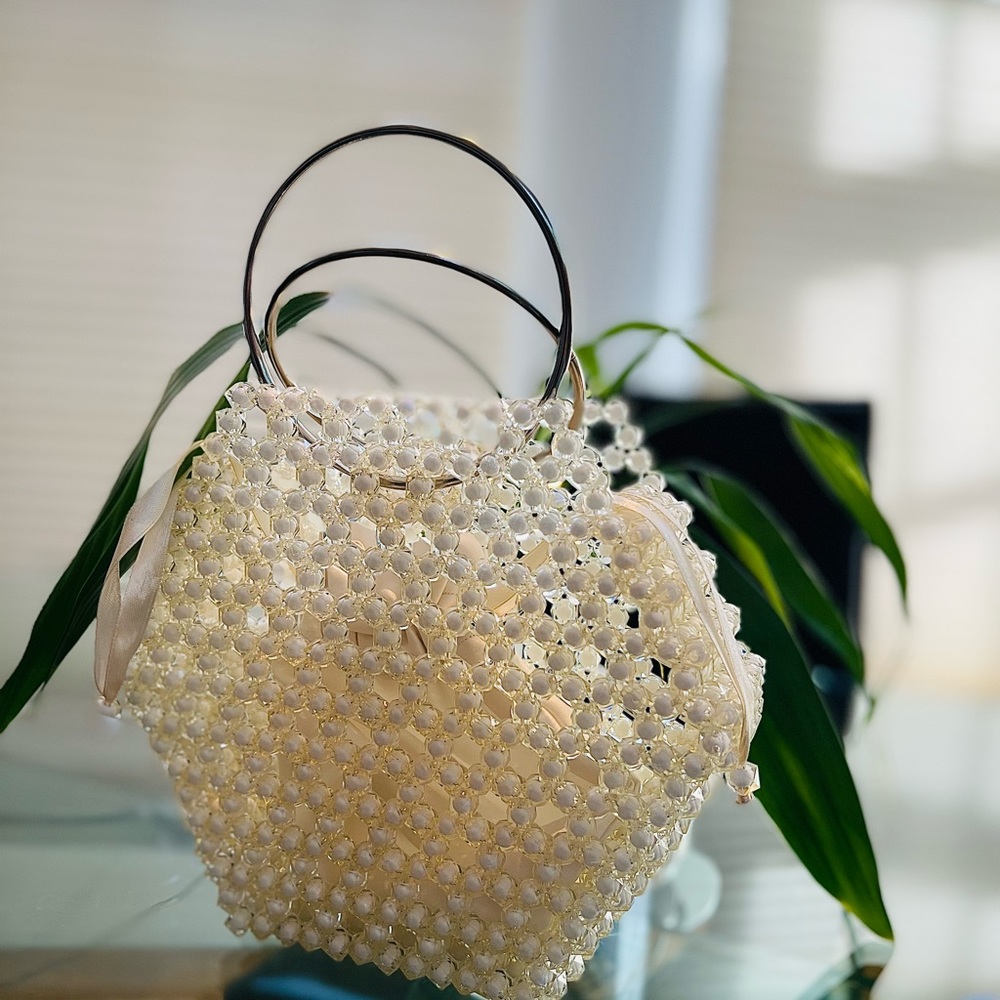 Beautiful white beaded bag
